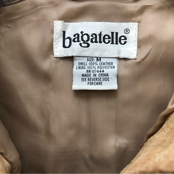 Bagatelle Women's Size M Fully Lined Tan Leather Button Down Shirt - Picture 11 of 12